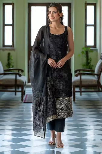 Women Ethnic Motifs Printed Regular Kurta with Trousers & Dupatta