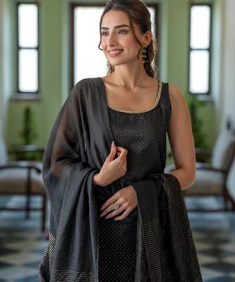 Women Ethnic Motifs Printed Regular Kurta with Trousers & Dupatta 6
