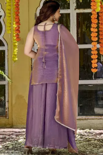 Women Ethnic Motifs Embroidered Regular Thread Work Kurta with Palazzos & With Dupatta