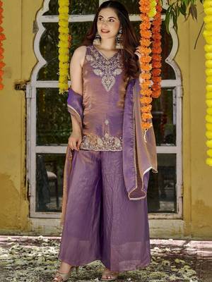 Women Ethnic Motifs Embroidered Regular Thread Work Kurta with Palazzos & With Dupatta 7