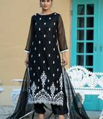 Women Ethnic Motifs Embroidered Regular Chikankari Kurta with Trousers & With Dupatta