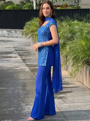 Women Ethnic Motifs Embroidered Regular Sequinned Kurta with Palazzos & With Dupatta 7