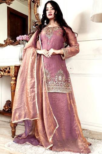 Women Ethnic Motifs Embroidered Regular Kurta with Palazzos & With Dupatta