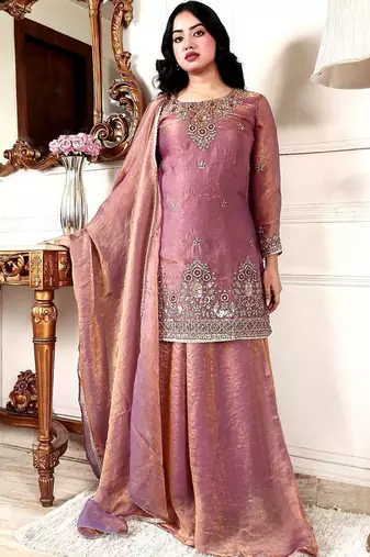 Women Ethnic Motifs Embroidered Regular Kurta with Palazzos & With Dupatta