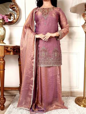 Women Ethnic Motifs Embroidered Regular Kurta with Palazzos & With Dupatta 5