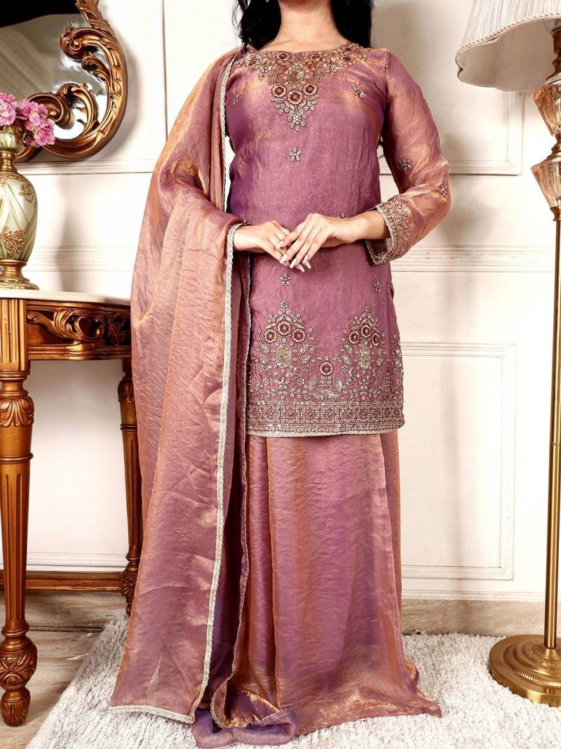 Women Ethnic Motifs Embroidered Regular Kurta with Palazzos & With Dupatta
