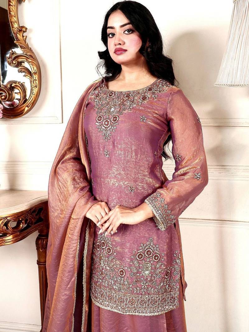 Women Ethnic Motifs Embroidered Regular Kurta with Palazzos & With Dupatta
