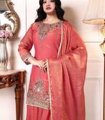 Women Ethnic Motifs Embroidered Regular Kurta with Palazzos & With Dupatta