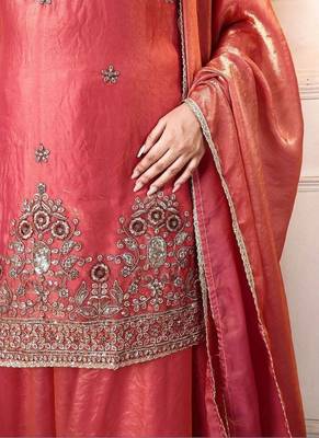Women Ethnic Motifs Embroidered Regular Kurta with Palazzos & With Dupatta 5
