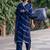 Leheriya Dyed V-Neck Pure Silk Straight Kurta With Trousers & Dupatta