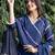 Leheriya Dyed V-Neck Pure Silk Straight Kurta With Trousers & Dupatta