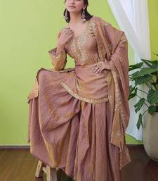 Women Ethnic Motifs Embroidered Regular Sequinned Kurta with Sharara & With Dupatta