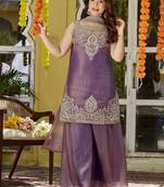 Women Ethnic Motifs Embroidered Regular Kurta with Palazzos & With Dupatta