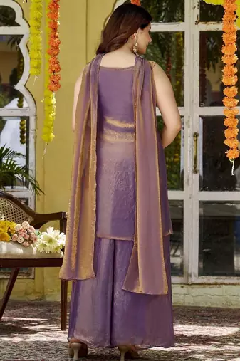 Women Ethnic Motifs Embroidered Regular Kurta with Palazzos & With Dupatta