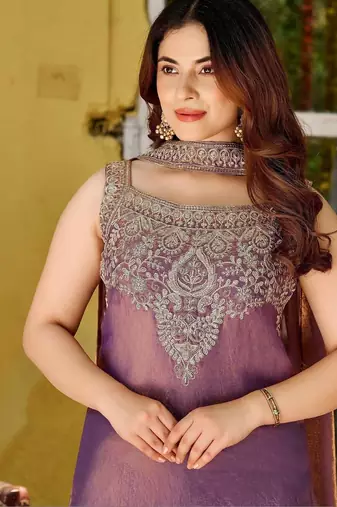 Women Ethnic Motifs Embroidered Regular Kurta with Palazzos & With Dupatta