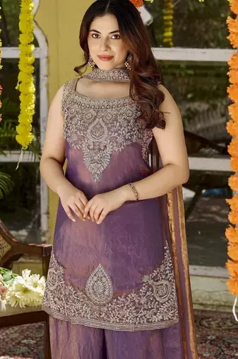 Women Ethnic Motifs Embroidered Regular Kurta with Palazzos & With Dupatta