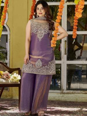 Women Ethnic Motifs Embroidered Regular Kurta with Palazzos & With Dupatta 7