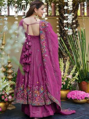 Women Floral Embroidered Empire Thread Work Kurta with Palazzos & With Dupatta 4