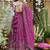 Women Floral Embroidered Empire Thread Work Kurta with Palazzos & With Dupatta