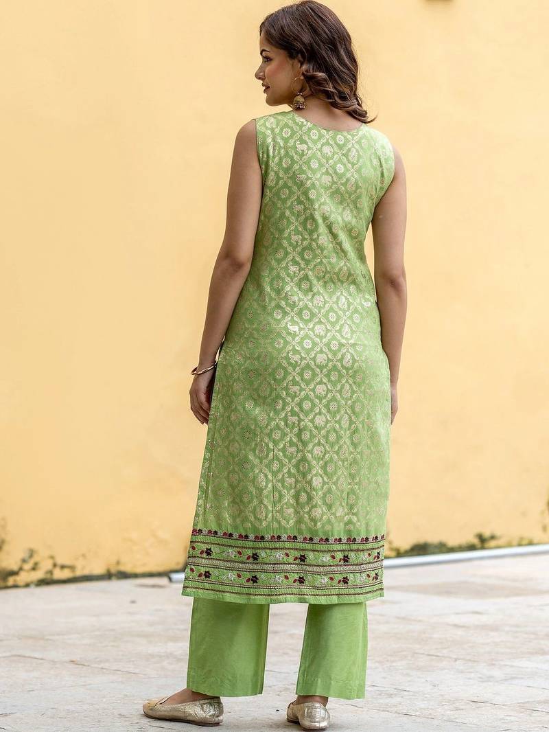 Women Ethnic Motifs Regular Thread Work Kurta with Palazzos & With Dupatta