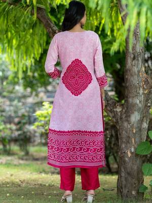 Women Bandhani Printed Regular Pure Cotton Kurta with Trousers & With Dupatta 4