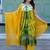 Abstract Printed V-Neck Pure Silk Kurta With Trousers & Dupatta