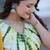 Abstract Printed V-Neck Pure Silk Kurta With Trousers & Dupatta