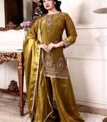 Women Ethnic Motifs Embroidered Regular Kurta with Palazzos & With Dupatta