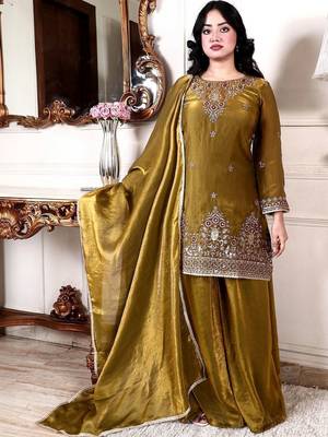 Women Ethnic Motifs Embroidered Regular Kurta with Palazzos & With Dupatta 2
