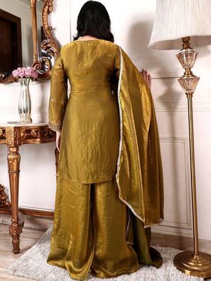 Women Ethnic Motifs Embroidered Regular Kurta with Palazzos & With Dupatta 4