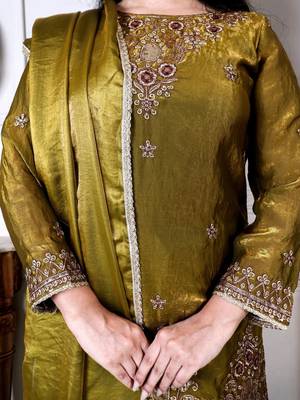 Women Ethnic Motifs Embroidered Regular Kurta with Palazzos & With Dupatta 7