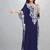Navy Blue Embroidered Moroccan Kaftan Dress