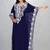 Navy Blue Embroidered Moroccan Kaftan Dress
