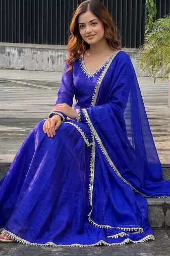 Women Regular Gotta Patti Kurta with Palazzos & With Dupatta