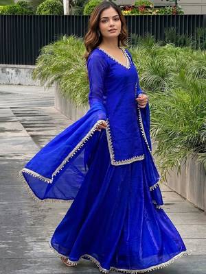 Women Regular Gotta Patti Kurta with Palazzos & With Dupatta 3