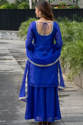 Women Regular Gotta Patti Kurta with Palazzos & With Dupatta