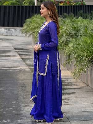 Women Regular Gotta Patti Kurta with Palazzos & With Dupatta 7