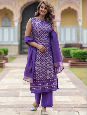 Women Ethnic Motifs Regular Kurta with Palazzos & With Dupatta 1