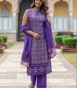 Women Ethnic Motifs Regular Kurta with Palazzos & With Dupatta