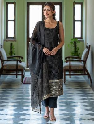 Women Ethnic Motifs Printed Regular Kurta with Trousers & With Dupatta 1