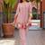 Women Floral Embroidered Pleated Thread Work Kurta with Trousers