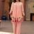 Women Floral Embroidered Pleated Thread Work Chanderi Silk Kurta with Palazzos
