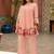 Women Floral Embroidered Pleated Thread Work Chanderi Silk Kurta with Palazzos
