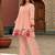 Women Floral Embroidered Pleated Thread Work Chanderi Silk Kurta with Palazzos