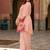 Women Floral Embroidered Pleated Thread Work Chanderi Silk Kurta with Palazzos