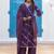 Leheriya Printed Pure Silk V-Neck Straight Kurta With Trousers And Dupatta