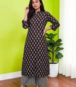 Women Floral Printed Regular Pure Cotton Kurta with Palazzos