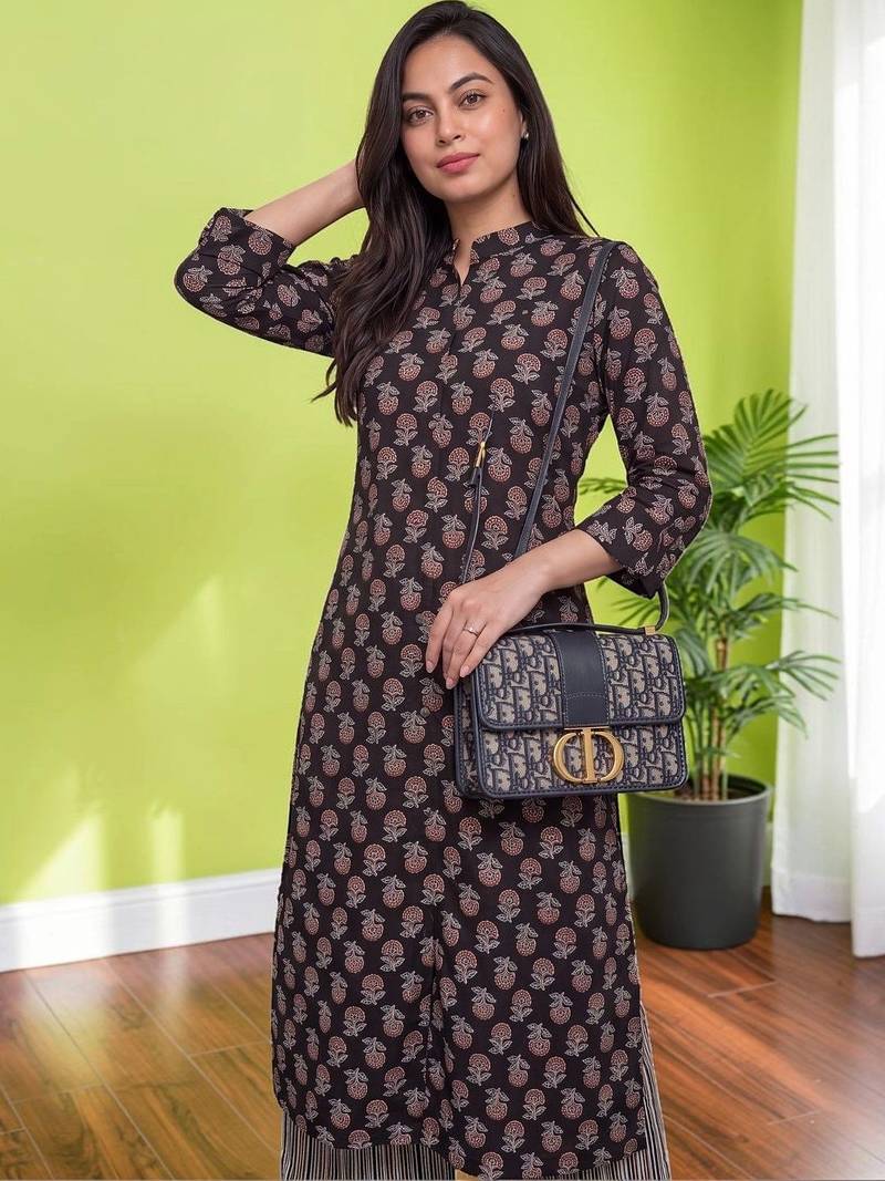 Women Floral Printed Regular Pure Cotton Kurta with Palazzos