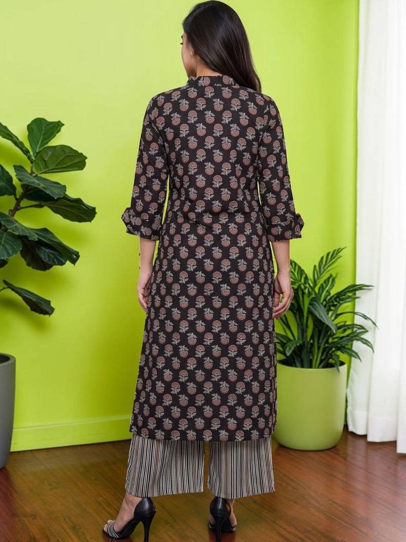 Women Floral Printed Regular Pure Cotton Kurta with Palazzos