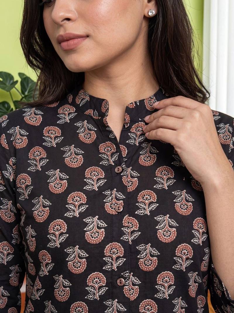 Women Floral Printed Regular Pure Cotton Kurta with Palazzos
